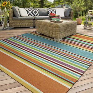 Couristan Covington Sherbet Stripe Indoor/Outdoor Area Rug, 5'6" x 8', Multi-color