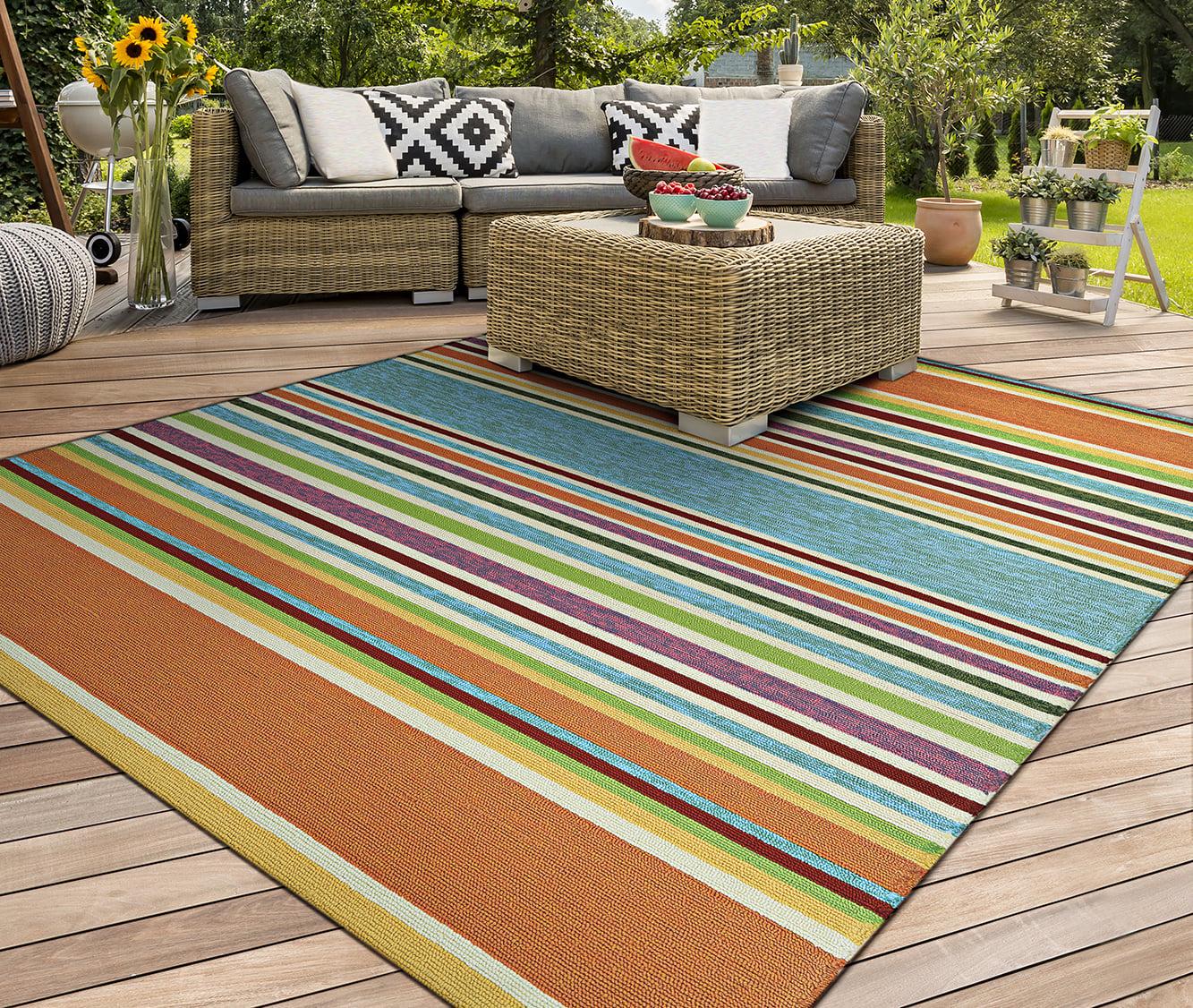 Couristan Covington Sherbet Stripe Indoor/Outdoor Area Rug, 5'6" x 8', Multi-color