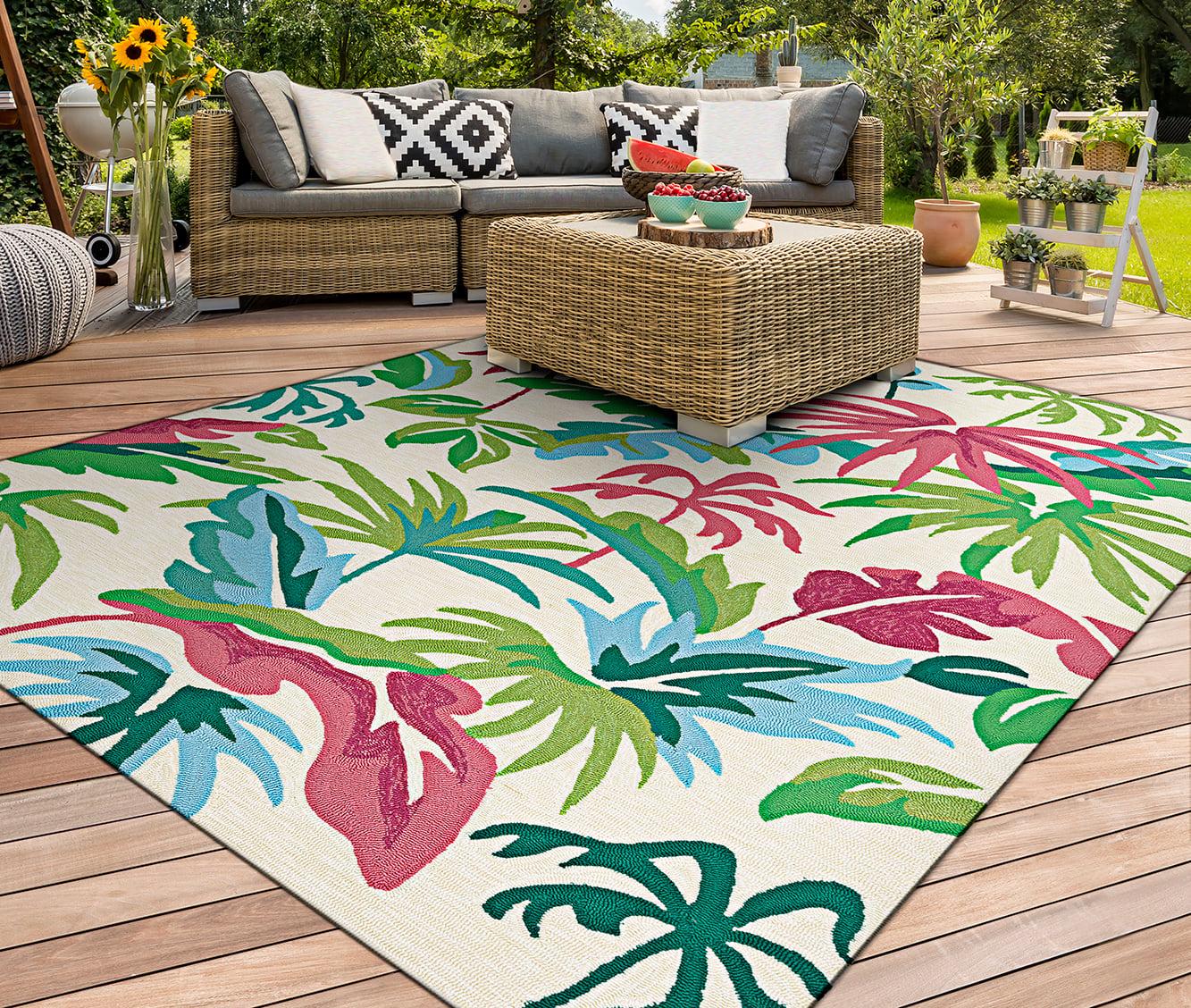 Couristan Covington Fiji Indoor/Outdoor Area Rug, 5'6" x 8', Ivory-Multi