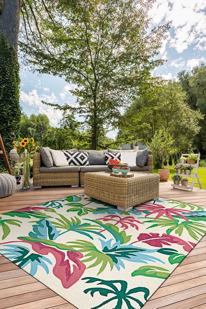 Couristan Covington Fiji Indoor/Outdoor Area Rug, 5'6" x 8', Ivory-Multi - Image 2