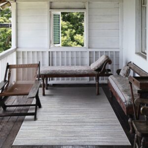 Couristan Monte Carlo Coastal Breeze 5'3" x 7'6" Taupe and Champagne Outdoor Rug