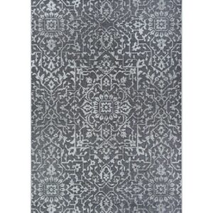 Couristan Monte Carlo Palmette Indoor/Outdoor Area Rug, 5'3" x 7'6", Black-Grey-Ivory