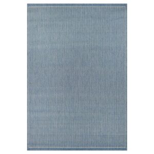 Couristan Recife Saddle Stitch Indoor /Outdoor Area Rug, Champagne- Blue, 5'3" x 7'6"
