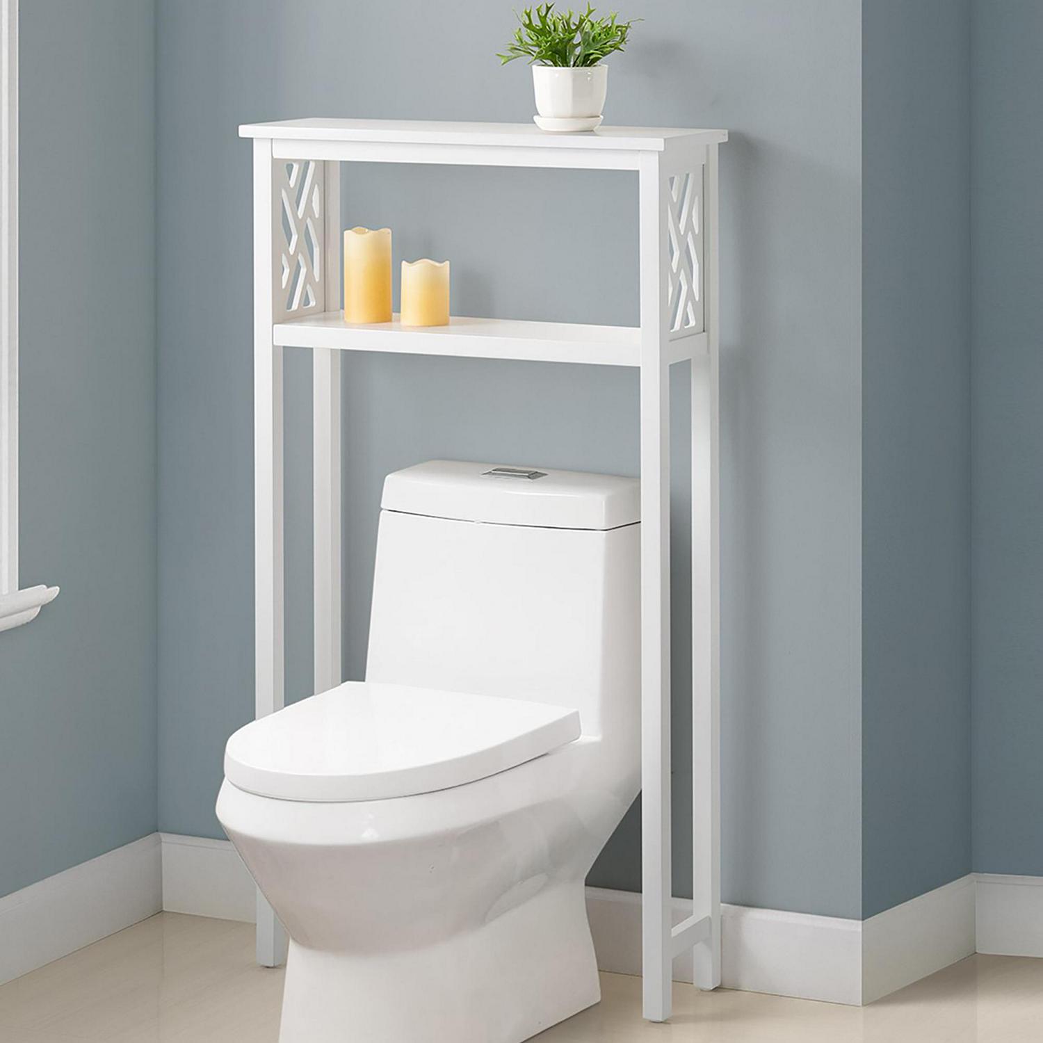 Alaterre Furniture 27x48in Coventry Over the Toilet Storage Shelf (White) - Image 2