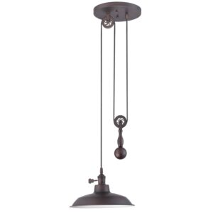 P400-ABZ Craftmade Lighting Pulley - One Light Mini Pendant - 11.75 inches wide by 6.88 inches high-Aged Bronze Brushed Finish