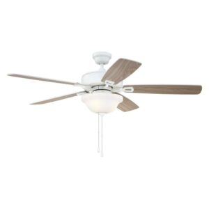 Craftmade 52" Twist N Click Ceiling Fan with 1 Light White