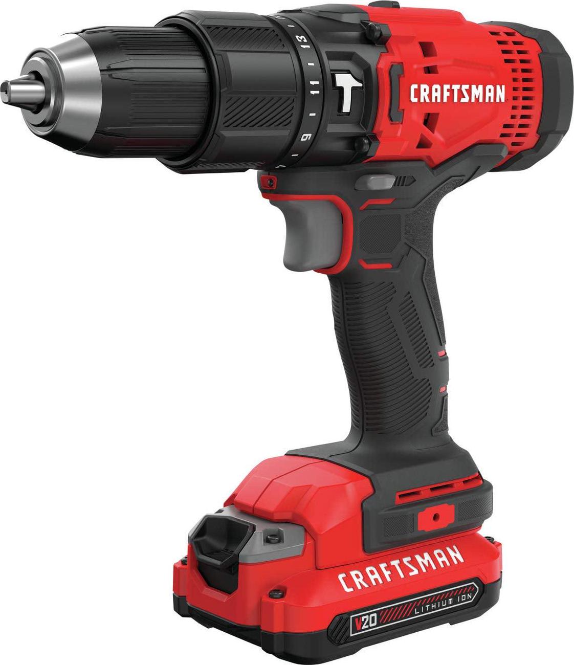 BLACK+DECKER Craftsman CMCD711 20V, "1500 rpm" Brushed Cordless Compact Hammer Drill/Driver 1/2 - Image 2