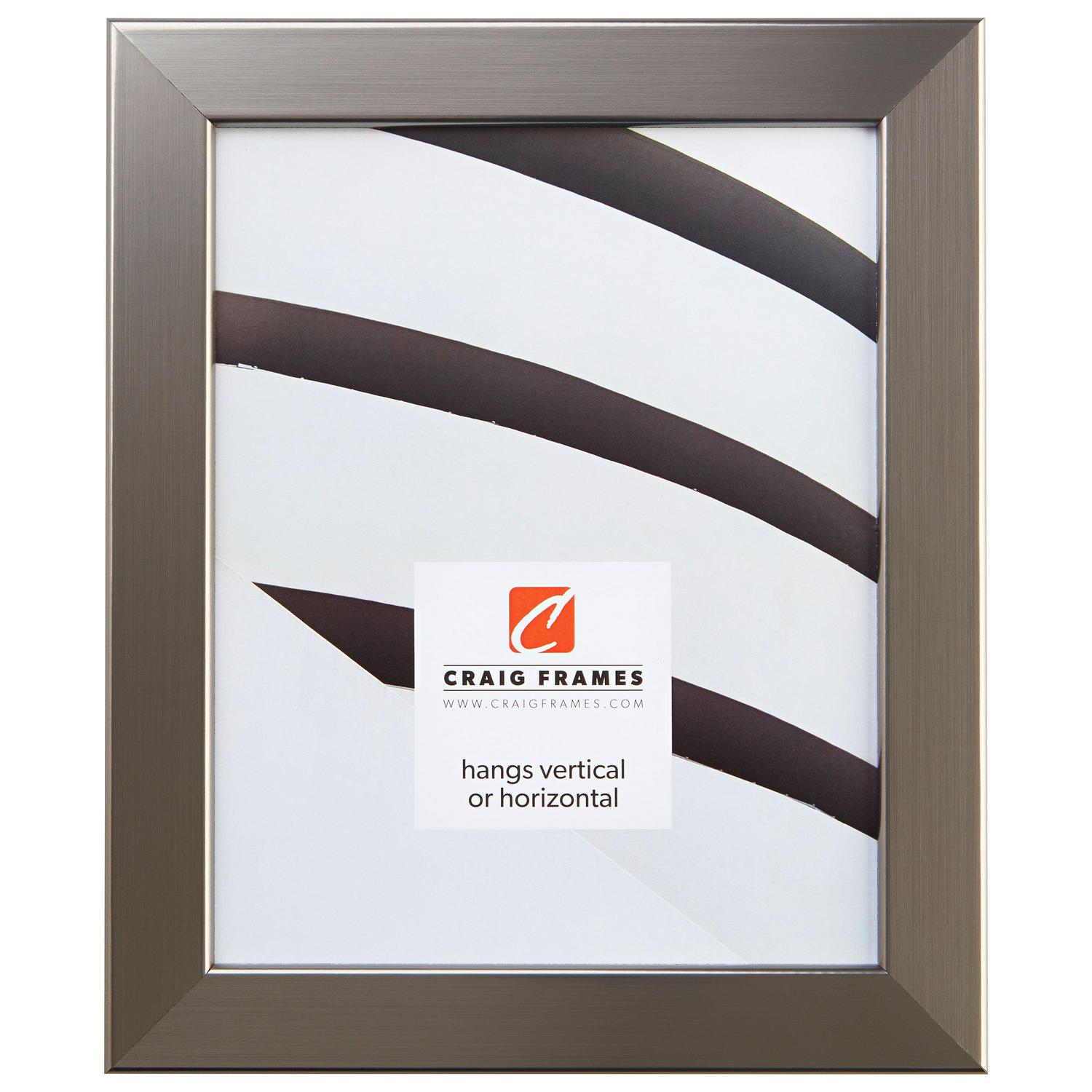 Craig Frames Bauhaus 125, 24 x 24 inch Picture Frame, Modern Stainless Silver