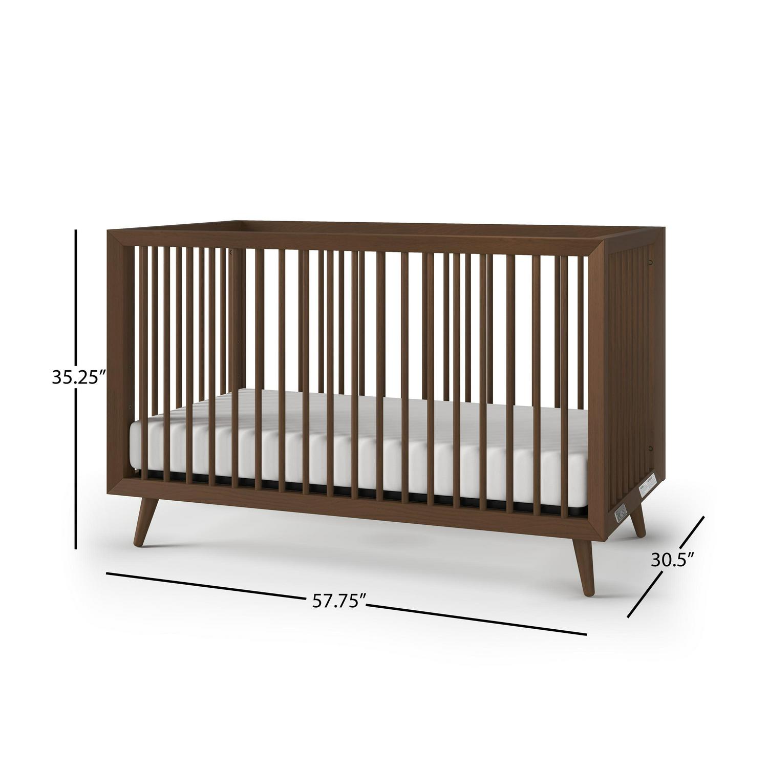Child Craft Cranbrook 4-in-1 Convertible Crib, Baby Crib Converts to Day Bed, Toddler Bed and Full Size Bed, 3 Adjustable Mattress Positions, Non-Toxic, Baby Safe Finish (Ebony) Ebony Black - Image 4