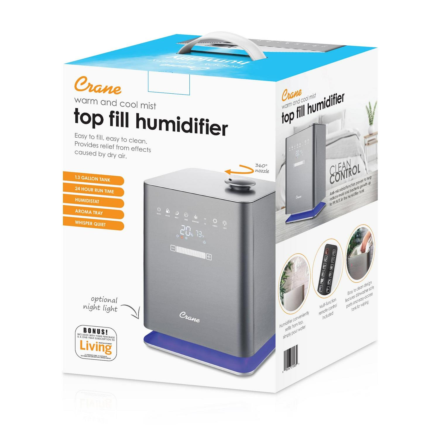 1.2 Gal. Warm & Cool Mist Top Fill Humidifier for Medium to Large Rooms - Image 9