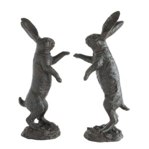 Creative Co-Op Magnesia Standing Rabbits with Bronze Finish (Set of 2 Styles)