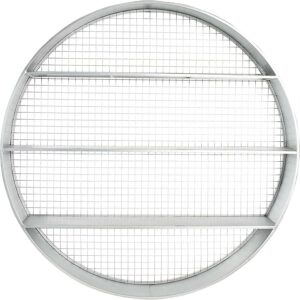 Creative Co-Op Round Metal Wall Decor with 4 Shelves & Wire Back