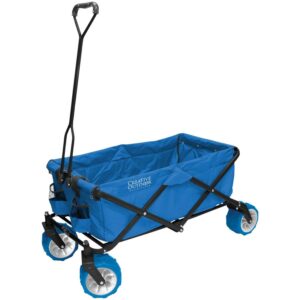 Creative Outdoor Distributor 150 Pound Capacity All Terrain Folding Wagon, Blue