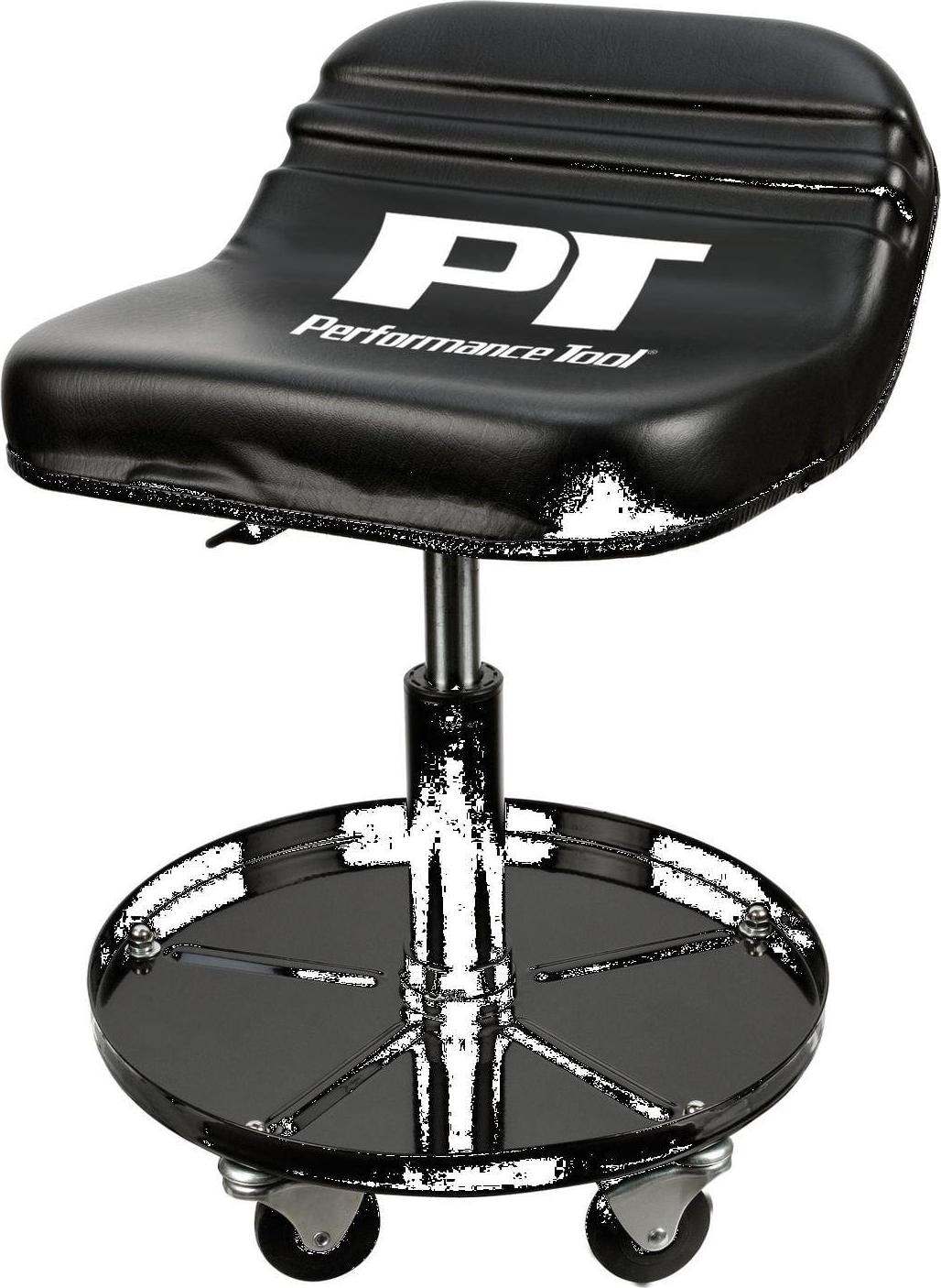 Performance Tool W85020 Tractor Creeper Rolling Work Seat w/ Storage Tray for Garages and Workshops, 24 in. Tall, Black