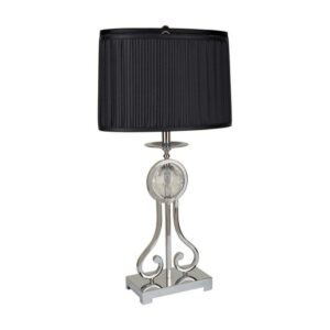 Crown Mark Chrome with Faceted Crystal Ball Lamp