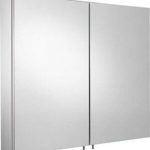 Croydex Finchley Large Double Door Stainless Steel Medicine Cabinet with Mirror (31.5x26in)