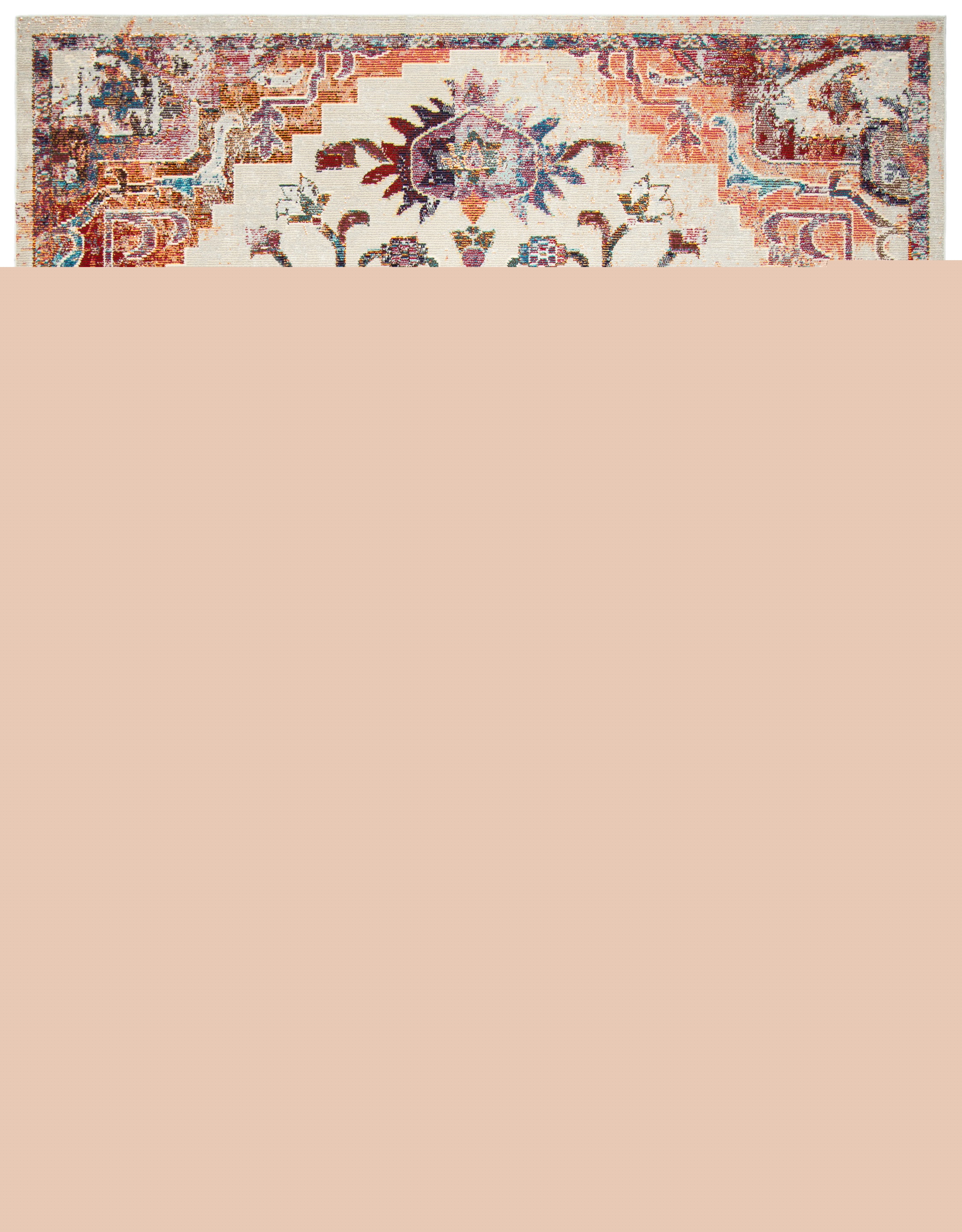 SAFAVIEH Crystal Debra Southwestern Area Rug, Light Blue/Burgundy, 8' x 10' - Image 2