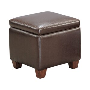 Cube Shaped Storage Ottoman Dark Brown