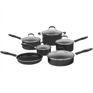 Cuisinart Advantage 11-Piece Nonstick Hard Aluminum Cookware Set, Black