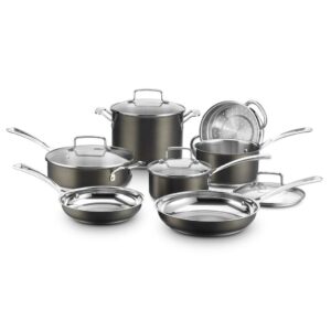 Cuisinart 11-Piece Stainless Steel Cookware Set, Black