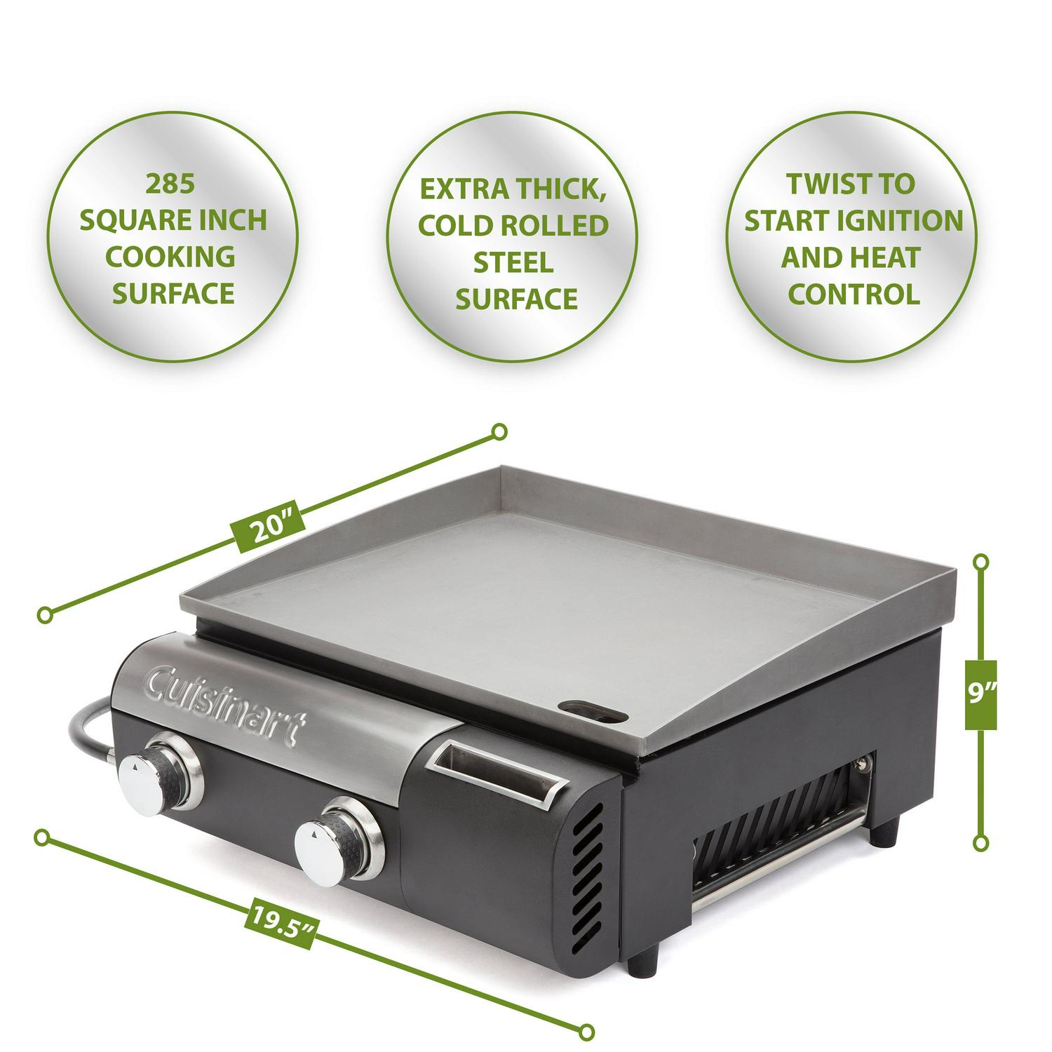 Cuisinart Gourmet Two Burner Outdoor Portable Gas Griddle - Image 3