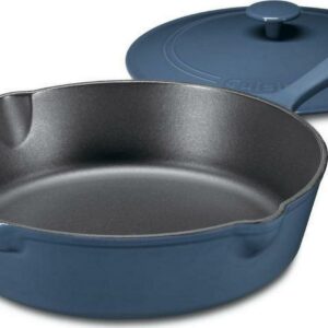 Cuisinart Chef'S Classic Enameled Cast Iron 12" (4.5 Qt.) Chicken Fryer-Provencal Blue