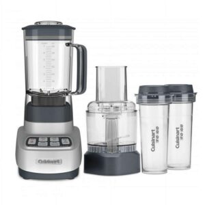 Cuisinart Velocity Ultra Trio Blender and Food Processor with Travel Cups, Silver (BFP-650),56 gal