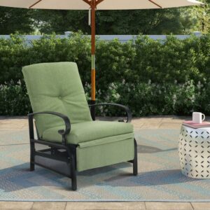 Cushion Steel Outdoor Lounge Chair - Green/Black