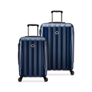 DELSEY PARIS Helium Aero 2-Piece Hardside Expandable Spinner Luggage Set includes 21" Carry-On & 25" Checked, Metallic Blue
