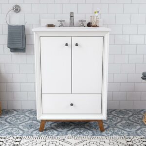 DHP Bleeker 24 Inch Bathroom Vanity with Sink, White