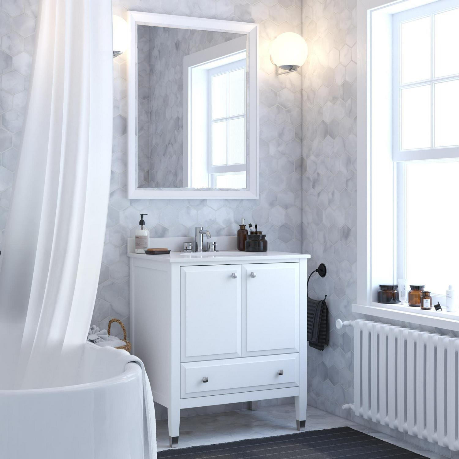 DHP Metcalfe 30 Inch Bathroom Vanity with Sink, White - Image 4