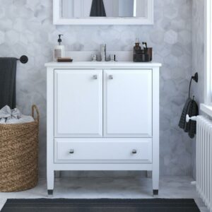 DHP Metcalfe 30 Inch Bathroom Vanity with Sink, White