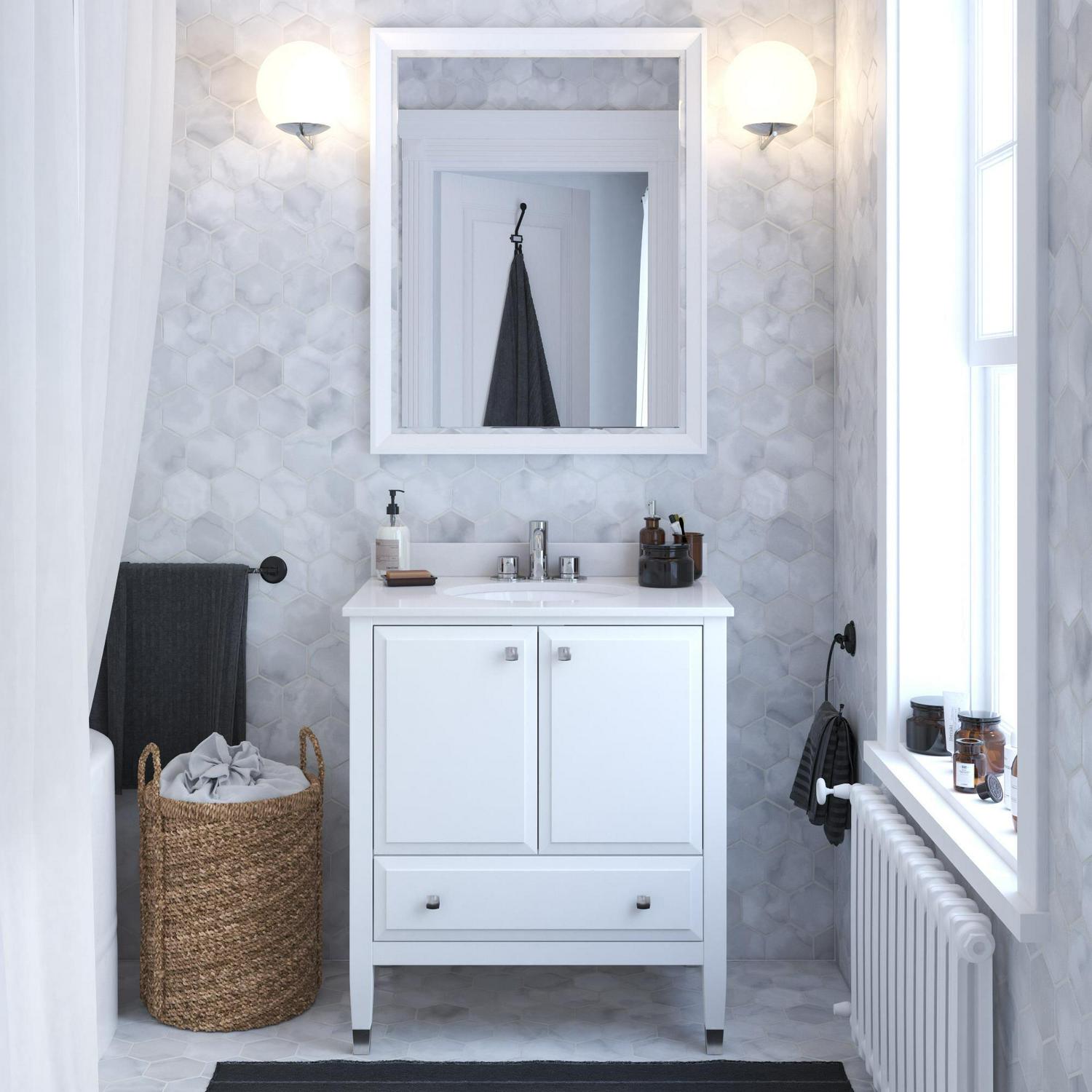 DHP Metcalfe 30 Inch Bathroom Vanity with Sink, White - Image 2