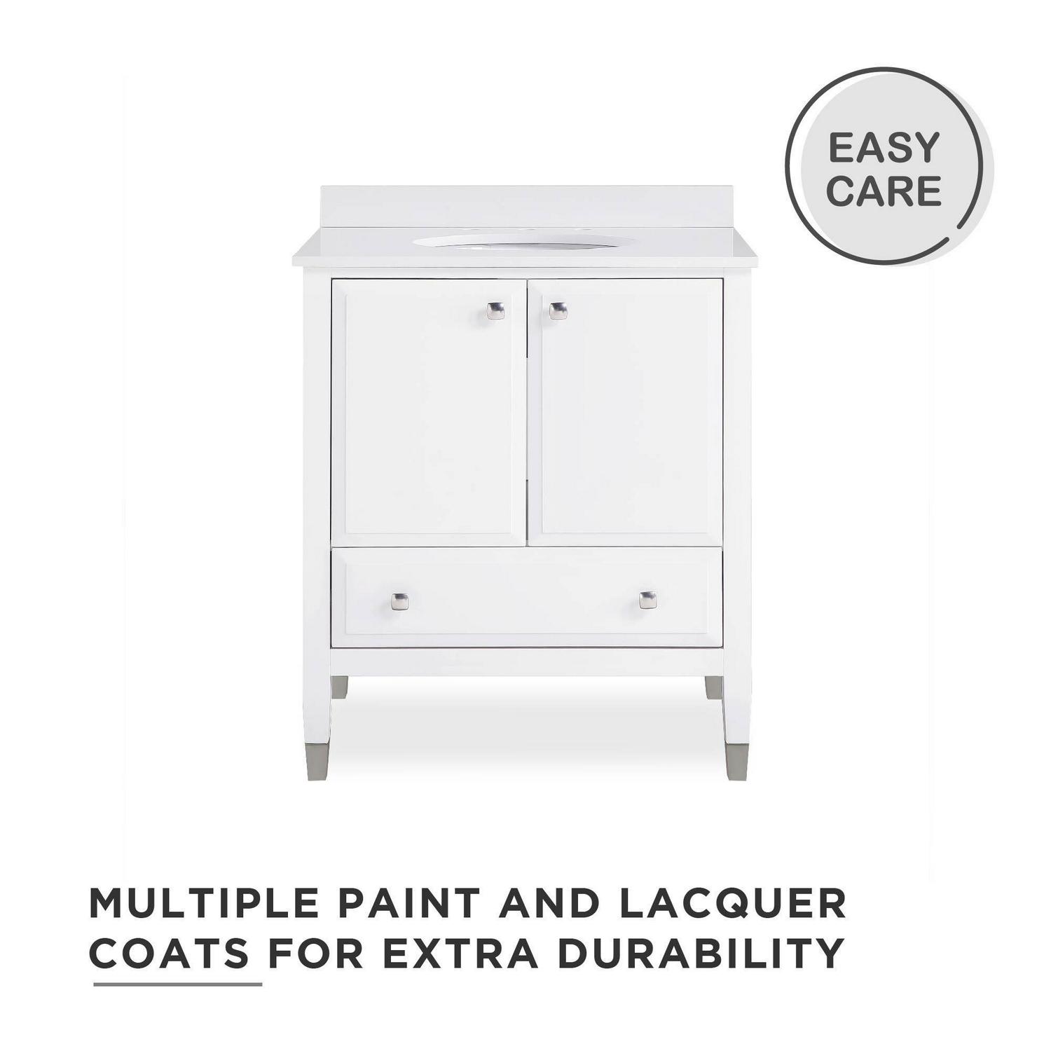 DHP Metcalfe 30 Inch Bathroom Vanity with Sink, White - Image 7