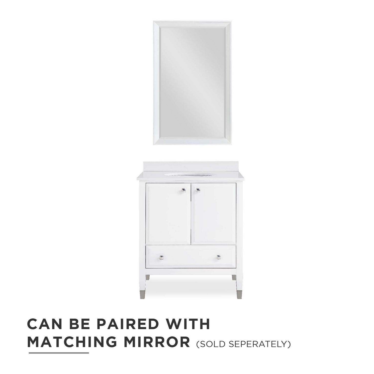 DHP Metcalfe 30 Inch Bathroom Vanity with Sink, White - Image 10