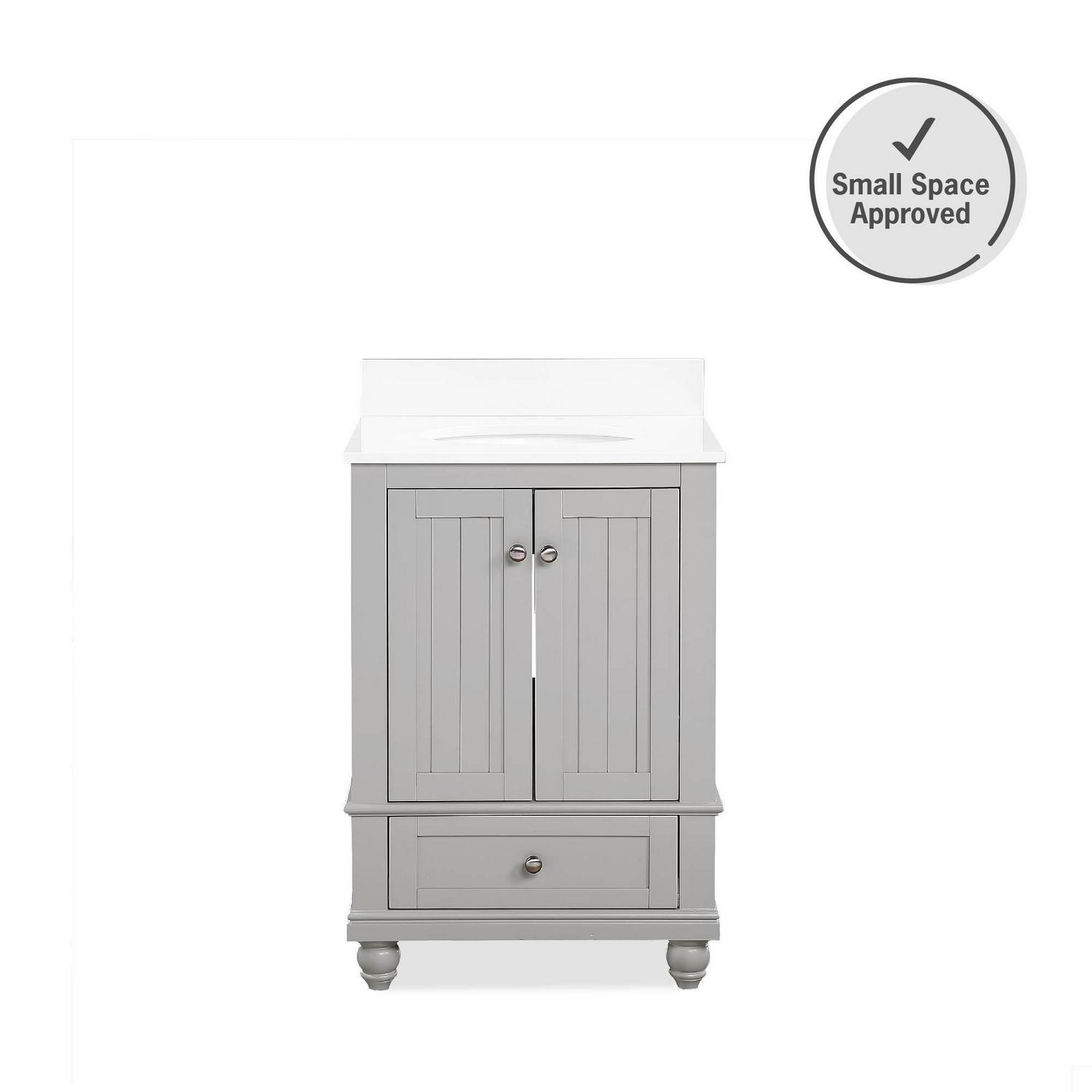 DHP Monteray Beach 24 Inch Bathroom Vanity with Sink, Gray - Image 12