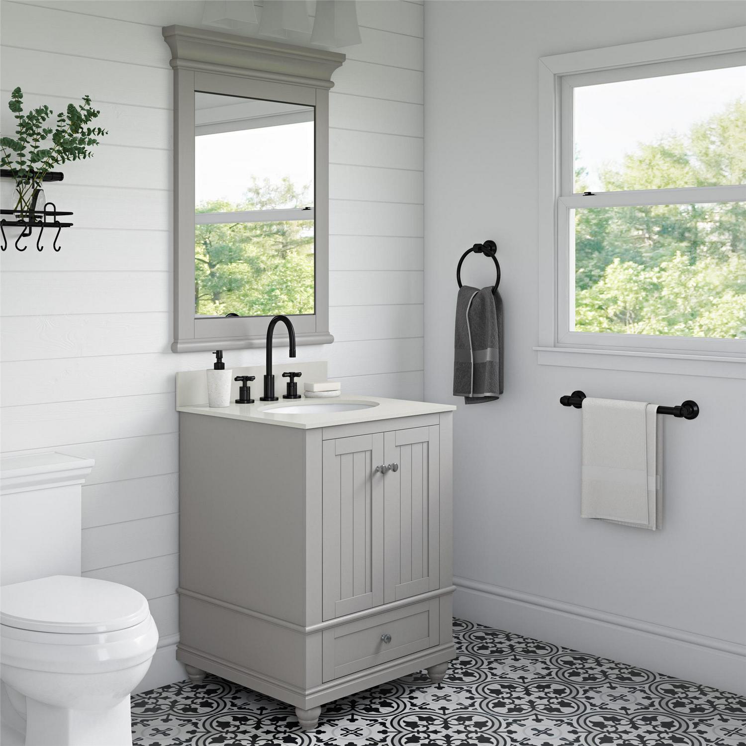 DHP Monteray Beach 24 Inch Bathroom Vanity with Sink, Gray - Image 3