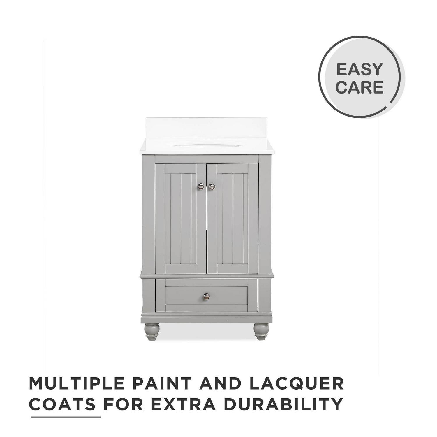 DHP Monteray Beach 24 Inch Bathroom Vanity with Sink, Gray - Image 9