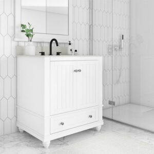 DHP Monteray Beach 30 Inch Bathroom Vanity with Sink, White