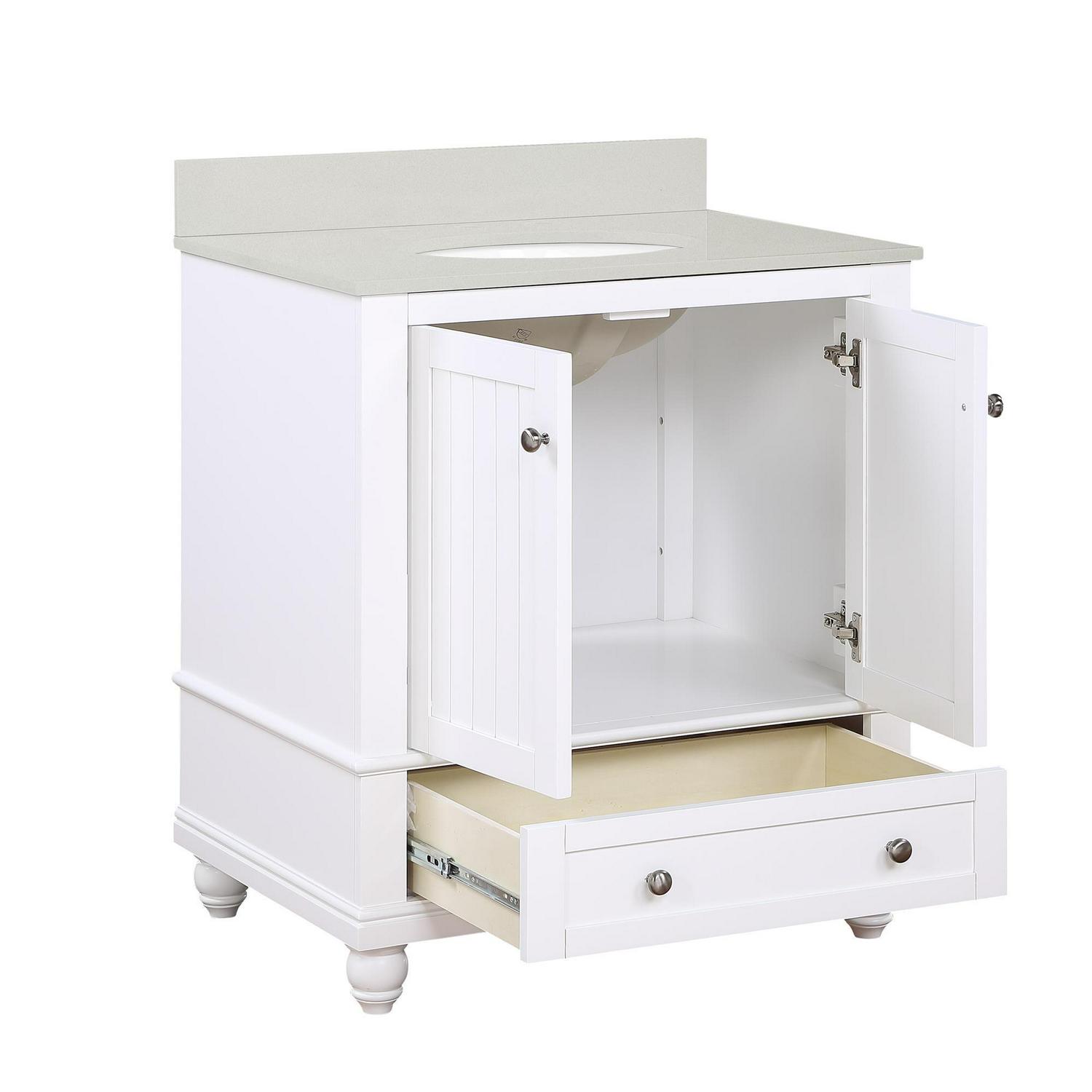 DHP Monteray Beach 30 Inch Bathroom Vanity with Sink, White - Image 13