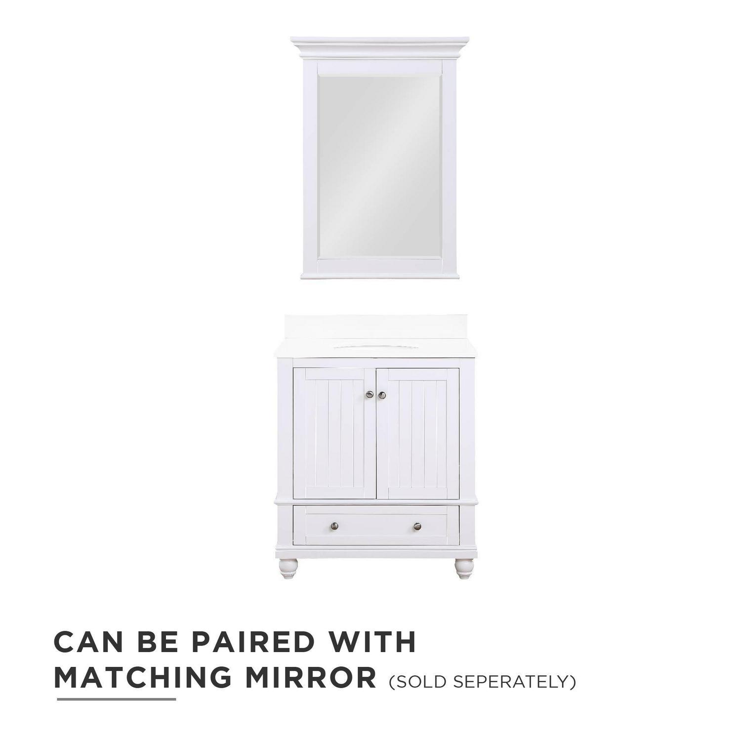 DHP Monteray Beach 30 Inch Bathroom Vanity with Sink, White - Image 10