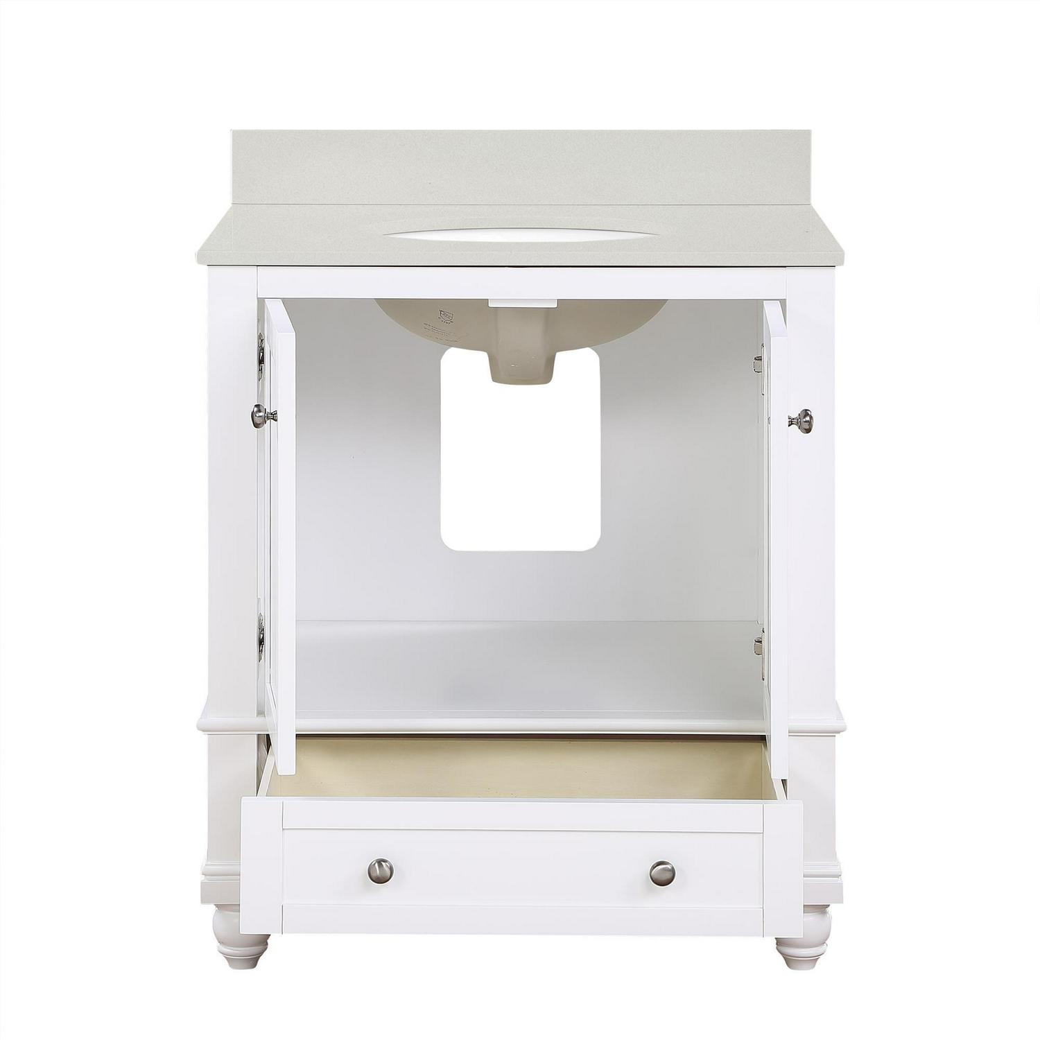 DHP Monteray Beach 30 Inch Bathroom Vanity with Sink, White - Image 15