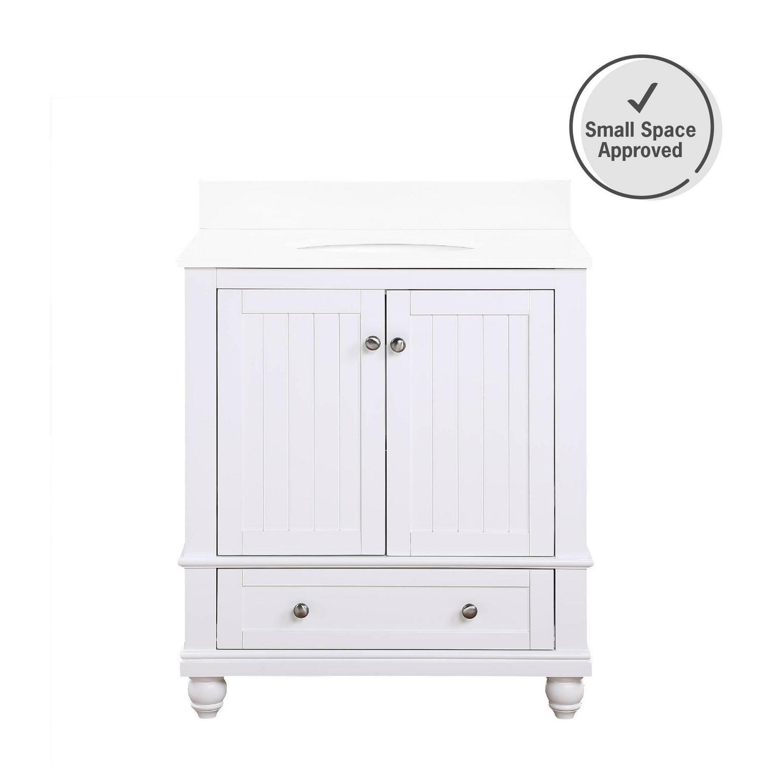 DHP Monteray Beach 30 Inch Bathroom Vanity with Sink, White - Image 11