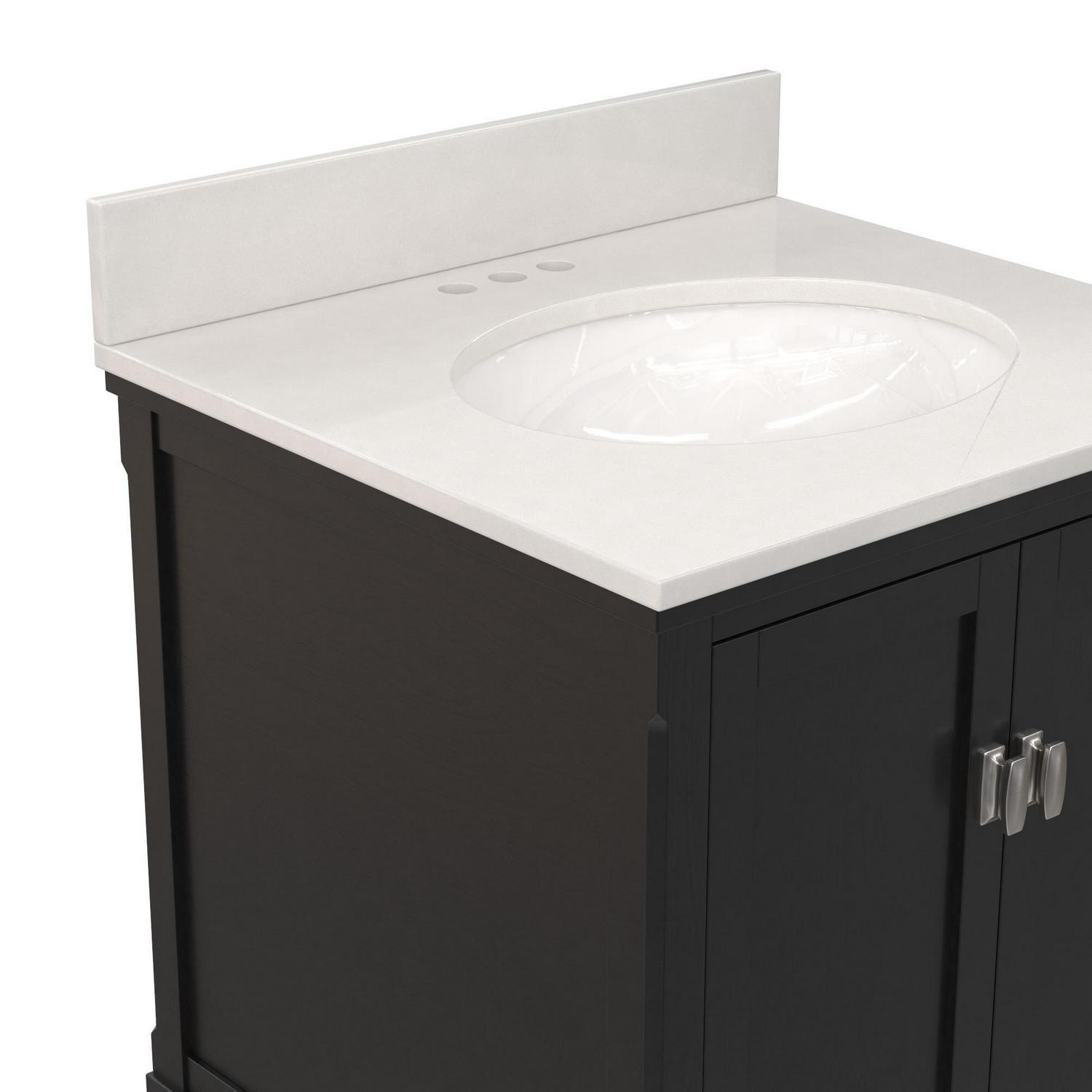 DHP Otum 24 Inch Bathroom Vanity with Sink, Black Wood - Image 11