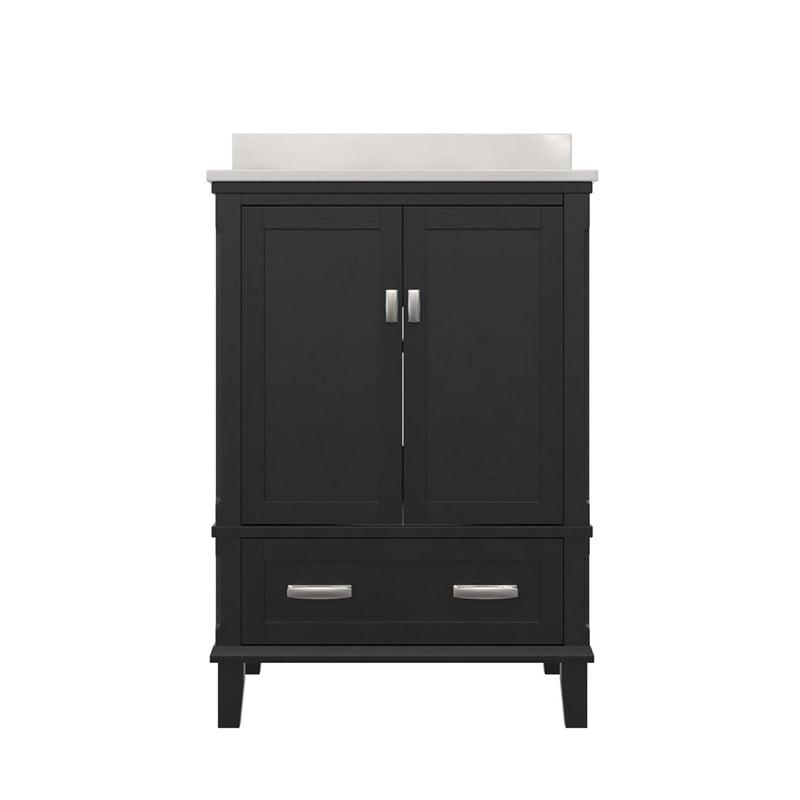 DHP Otum 24 Inch Bathroom Vanity with Sink, Black Wood - Image 4