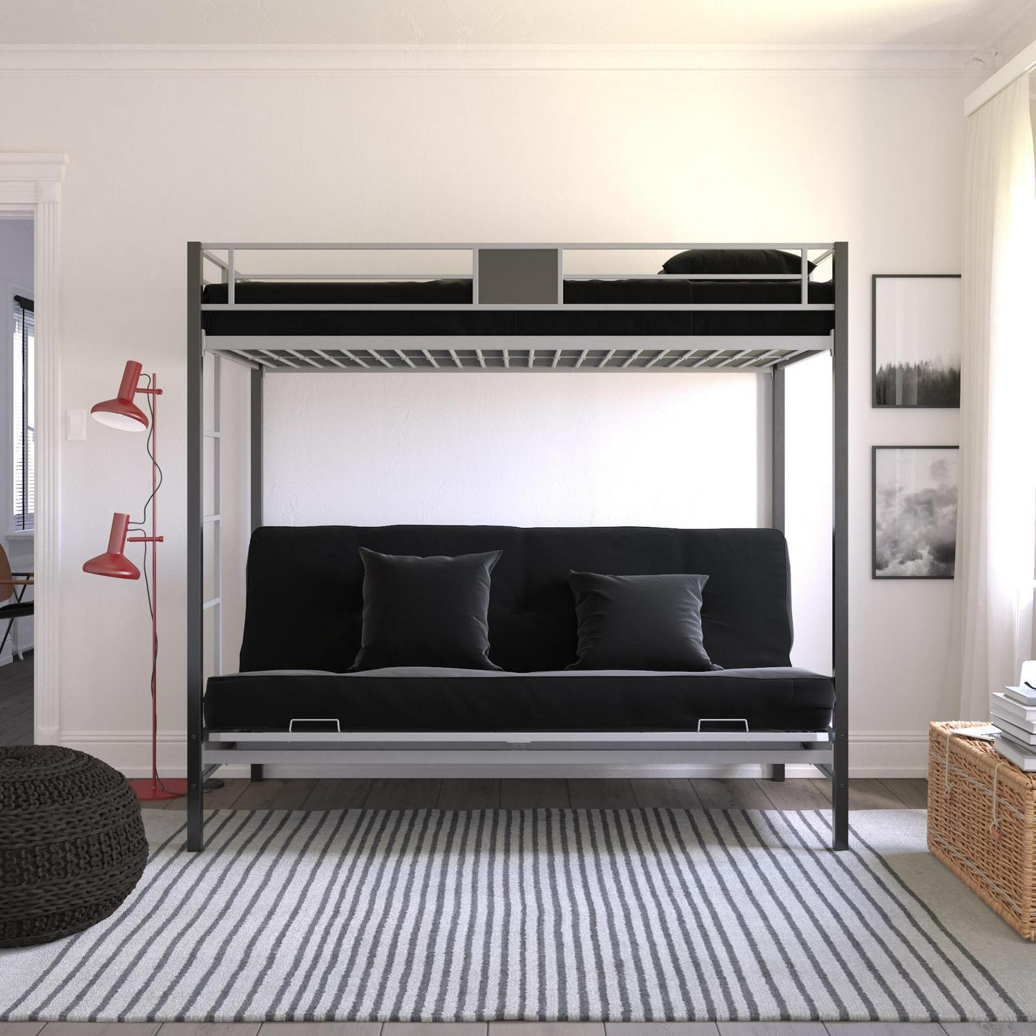 Silver Screen Twin/Futon Metal Bunk Bed - Image 4