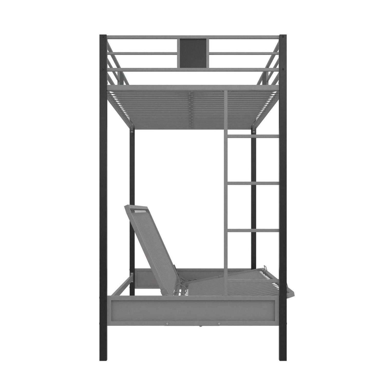 Silver Screen Twin/Futon Metal Bunk Bed - Image 15