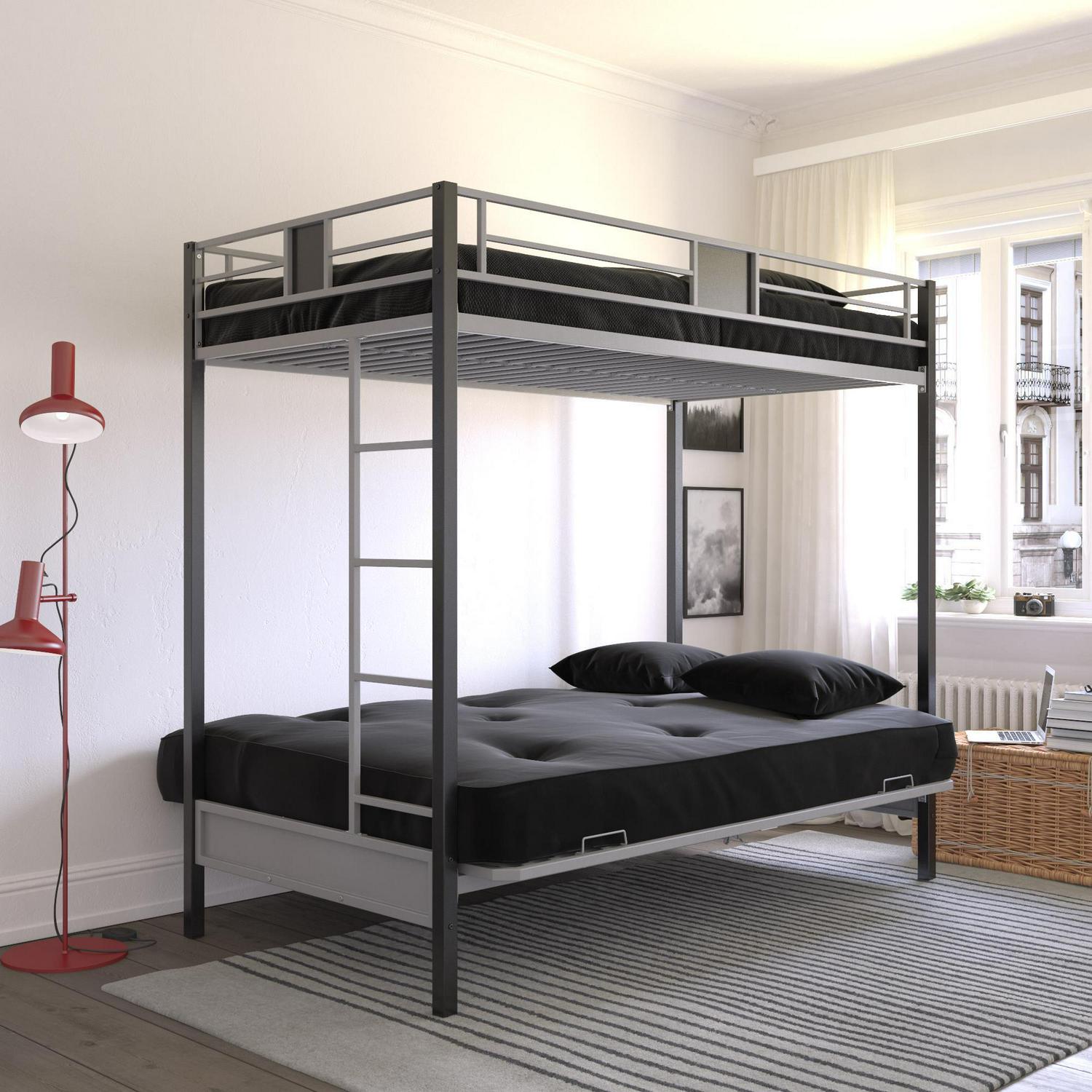 Silver Screen Twin/Futon Metal Bunk Bed - Image 3