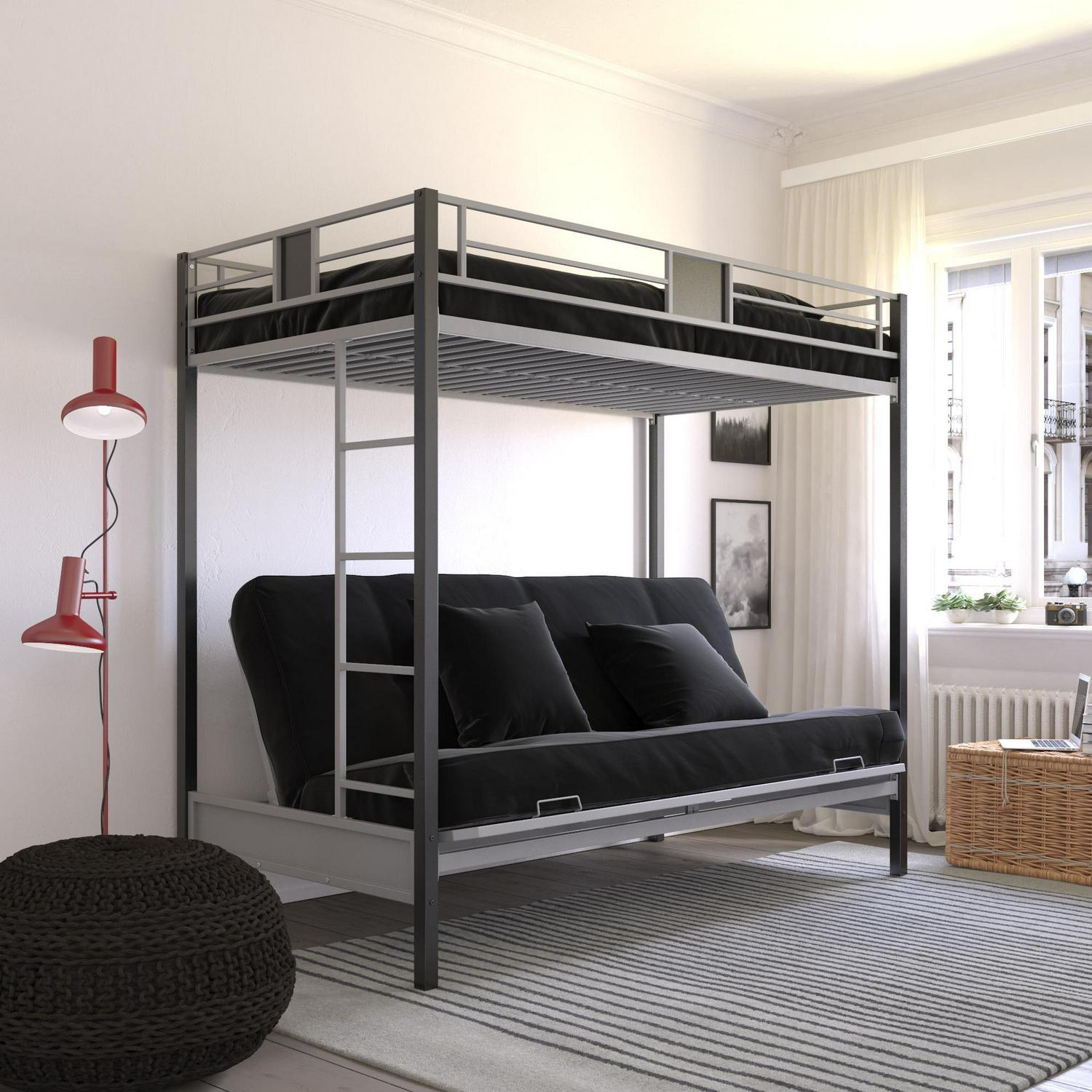 Silver Screen Twin/Futon Metal Bunk Bed - Image 2