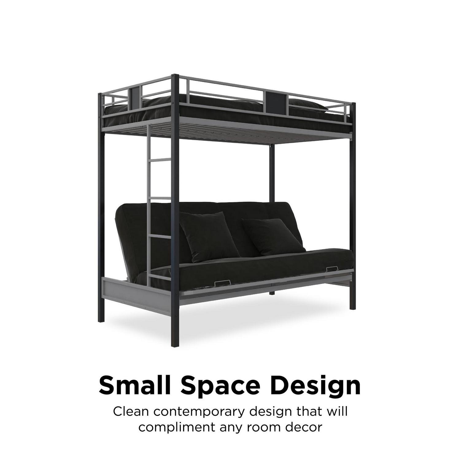 Silver Screen Twin/Futon Metal Bunk Bed - Image 8